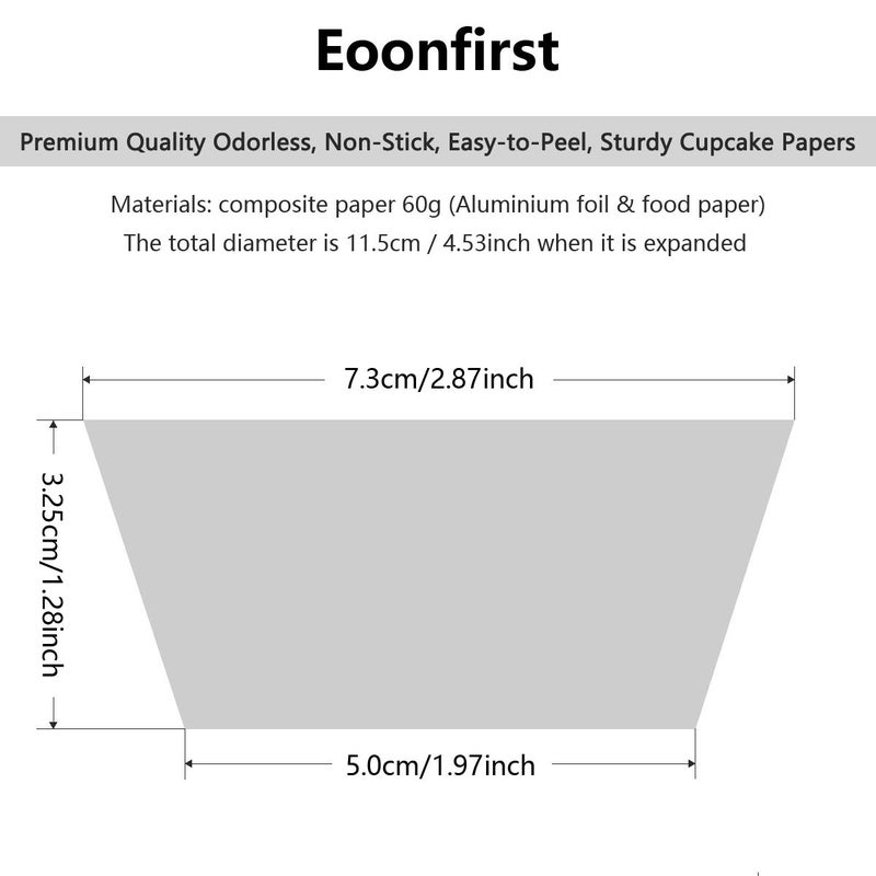 Eoonfirst Gold Foil Cupcake Case Liners Wrappers Baking Muffin Paper Cups 200 Pcs - Image 3