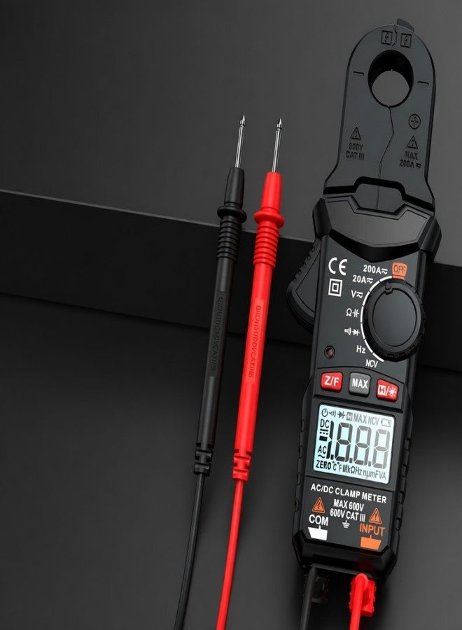 HABOTEST HT200D Digital Clamp Meter 2000 Counts True RMS NCV 600V Voltage 200A DC/AC Current Digital Multimeter Clamp Current Meter Can Measure Resistance Capacitance Frequency Continuity Diode Test - Image 2