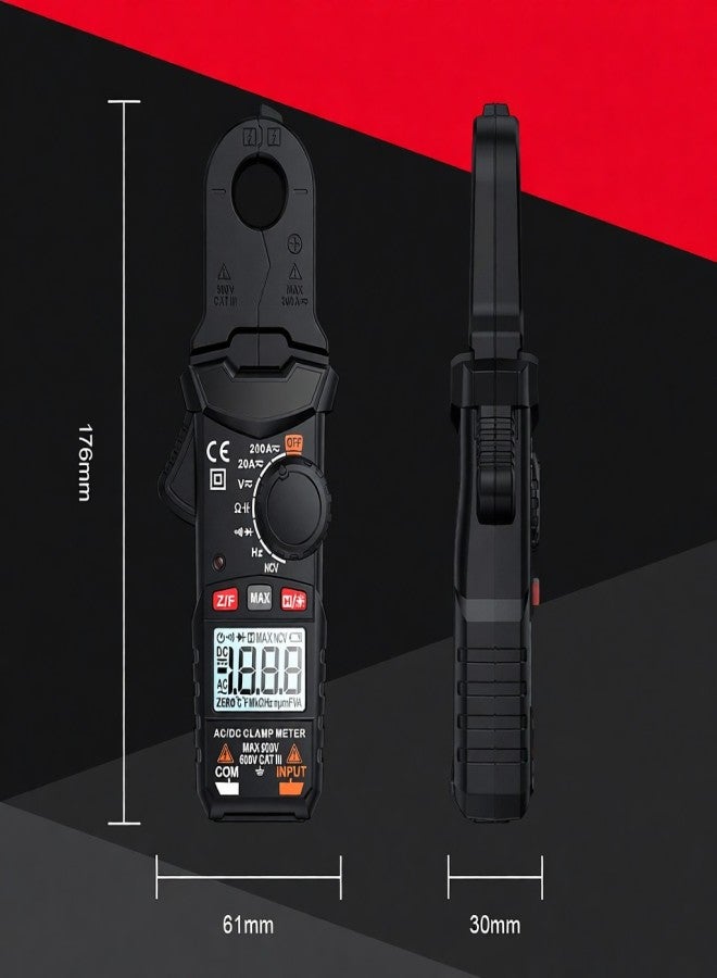 HABOTEST HT200D Digital Clamp Meter 2000 Counts True RMS NCV 600V Voltage 200A DC/AC Current Digital Multimeter Clamp Current Meter Can Measure Resistance Capacitance Frequency Continuity Diode Test - Image 5