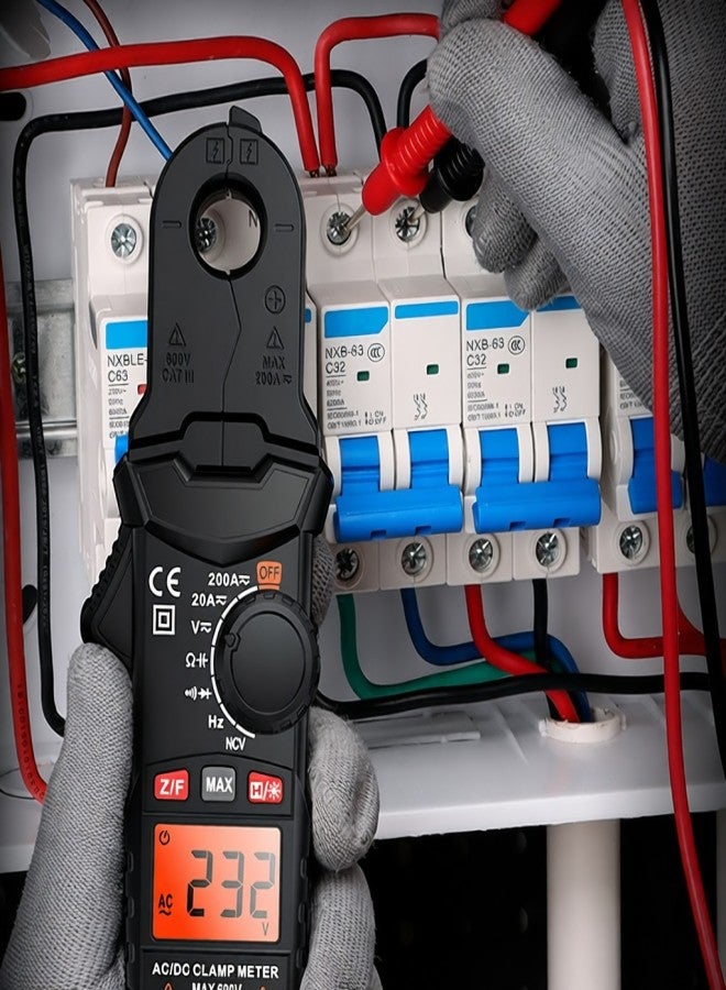 HABOTEST HT200D Digital Clamp Meter 2000 Counts True RMS NCV 600V Voltage 200A DC/AC Current Digital Multimeter Clamp Current Meter Can Measure Resistance Capacitance Frequency Continuity Diode Test - Image 4