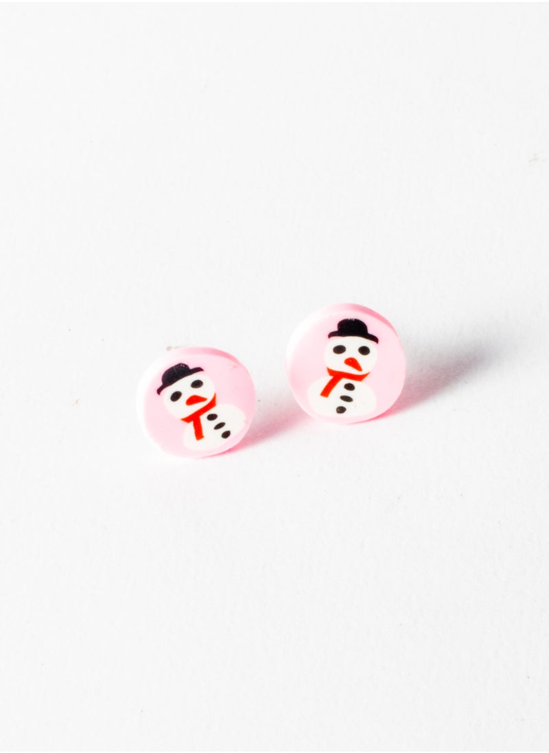 The Black Pearl Accessories Small Silicon Earring for Baby-Premium Quality- Snow Man 