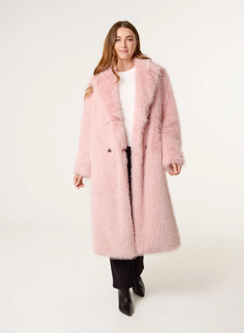 Blue Vanilla Long Fluffy Coat