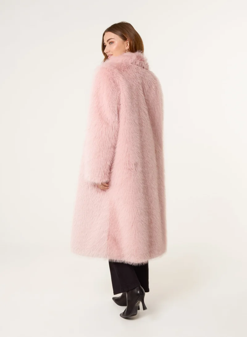 Blue Vanilla Long Fluffy Coat