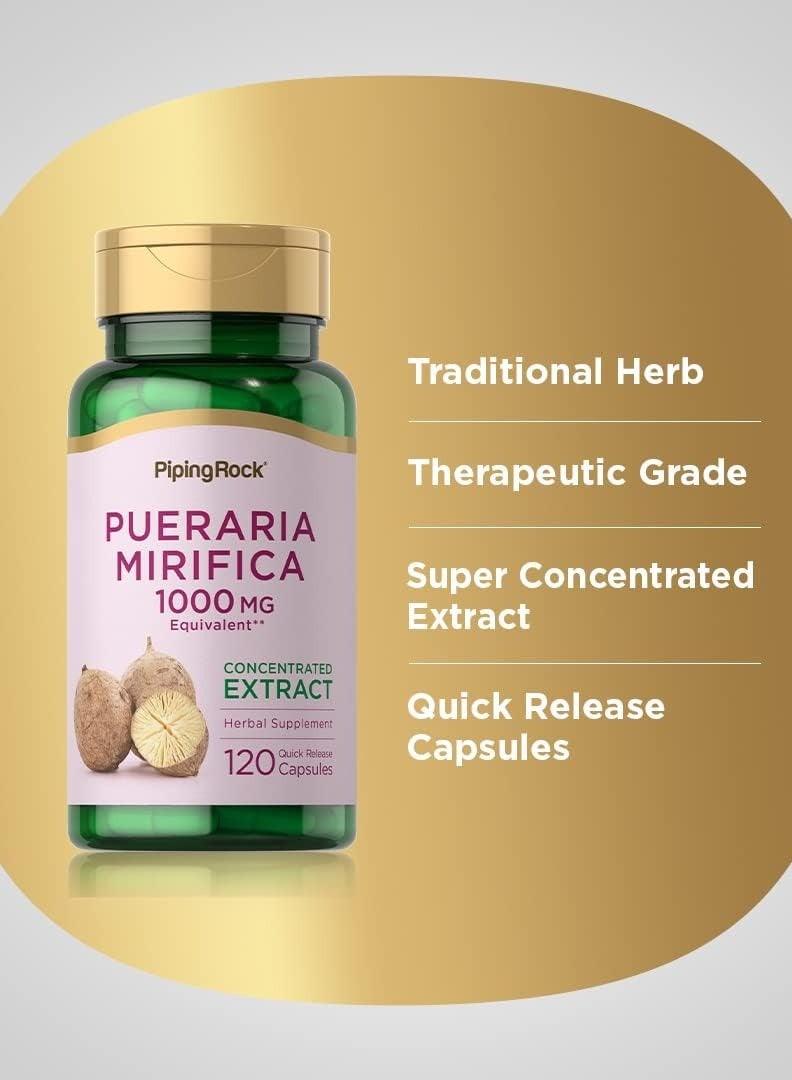 Piping Rcok Piping Rock Pueraria Mirifica Capsules 1000mg | 120 Count | Concentrated Extract | Herbal Supplement | Gluten Free, Non-GMO - Image 2