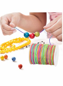SYOSI 1mm Rainbow Elastic Cord Beading Threads, Stretch String Fabric Crafting for DIY Bracelets, Jewelry Making, 100m a Roll  - Image 3