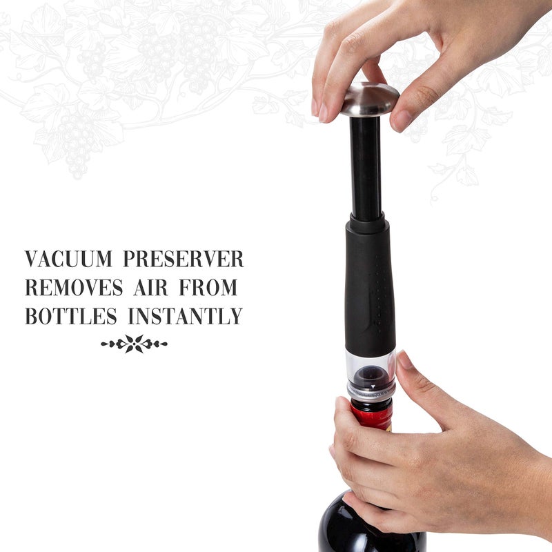 Ivation Ivation Wine Gift Set – Includes Electric Opener, Aerator, Vacuum Preserver, 2 Stoppers, Foil Cutter & Charging Base  - Image 4