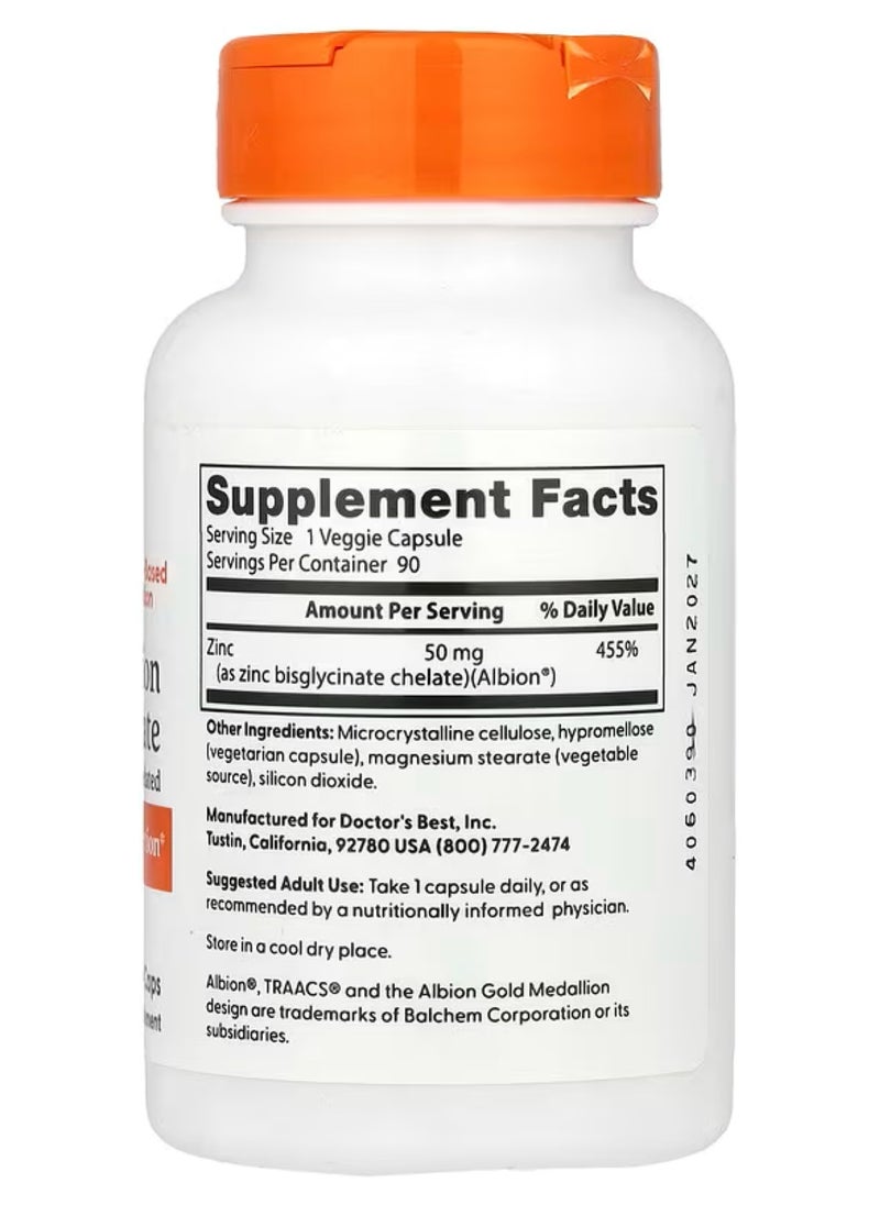 Doctor's BEST High Absorption Zinc Bisglycinate 50mg90VC  - Image 2