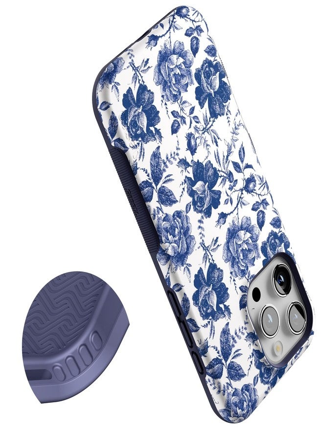Casely iPhone 16 Pro Max Case | Rose to Fame | Blue & White Rose Floral | Bold Protective Case Design | Compatible with MagSafe - Image 5