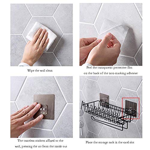 ADTALA Stainless Steel Wall Mounted Hanging Self Adhesive Storage with Towel and Tissue Rack Holder Organizer for Your Home, Kitchen, Bathroom and Wardrobe, Shower Caddy for Bathroom and Kitchen - Image 5