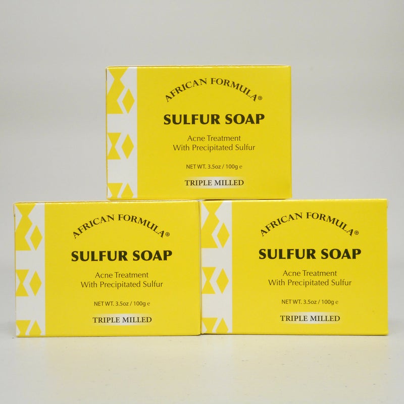 African Formula Sulfur Soap Jabon de Azufre 3PACK Acne Treatment Facial Soap 35oz 