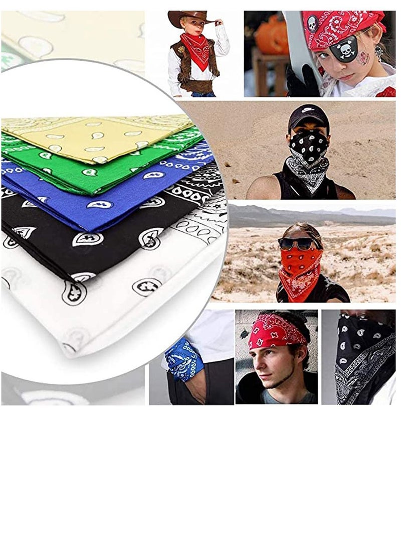 Y&D - Bandanas for Men Women, Cotton Paisley Headbands Scarf Cowboy Bandana, Square ideal Hip-Hop Cycling Also as Handkerchief - Image 1