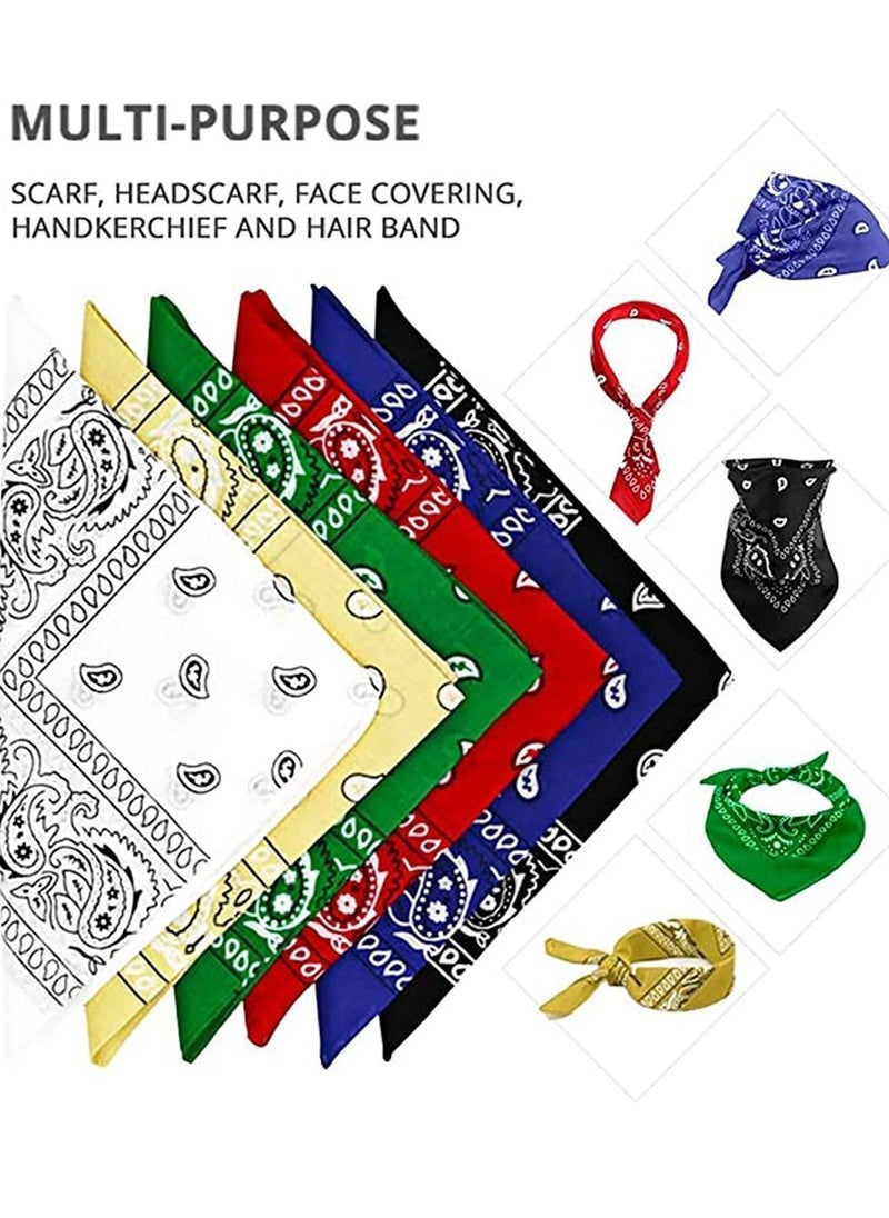 Y&D - Bandanas for Men Women, Cotton Paisley Headbands Scarf Cowboy Bandana, Square ideal Hip-Hop Cycling Also as Handkerchief - Image 1