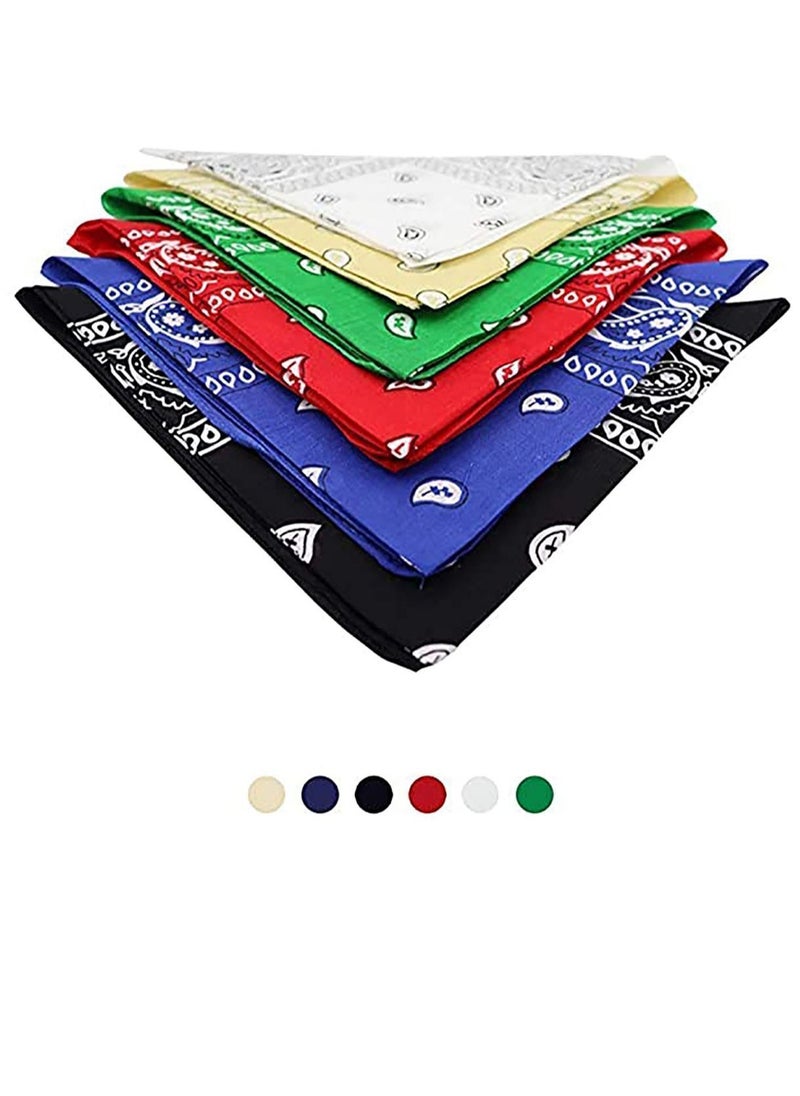 Y&D - Bandanas for Men Women, Cotton Paisley Headbands Scarf Cowboy Bandana, Square ideal Hip-Hop Cycling Also as Handkerchief - Image 1