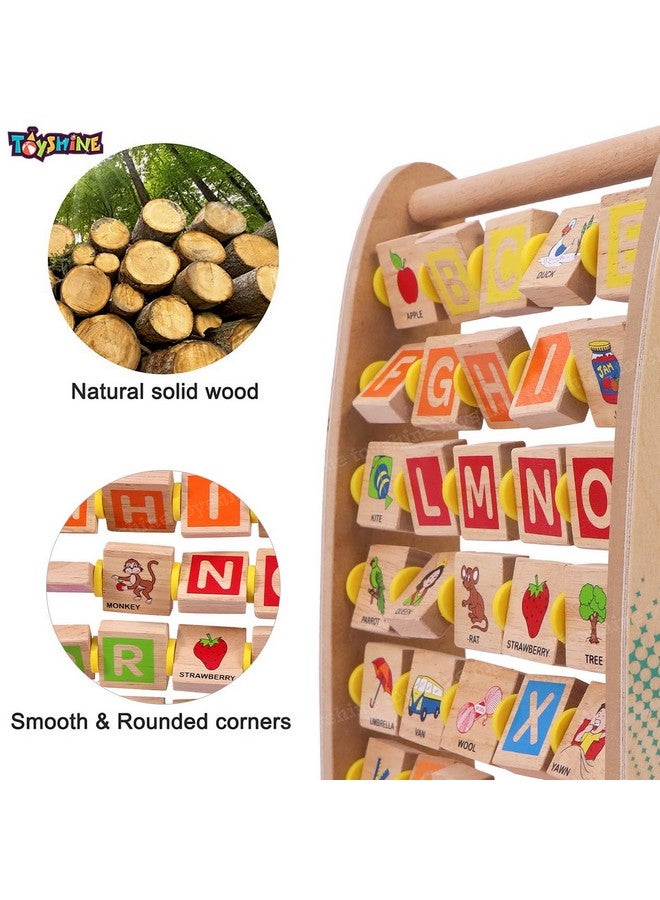 Toyshine Toyshine Alph-Abacus Wooden Learning Toy, 36-Tile Educational Abacus Tool with Alphabet, Numbers, Objects, & Words  - Image 2