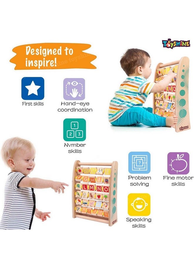 Toyshine Toyshine Alph-Abacus Wooden Learning Toy, 36-Tile Educational Abacus Tool with Alphabet, Numbers, Objects, & Words  - Image 3