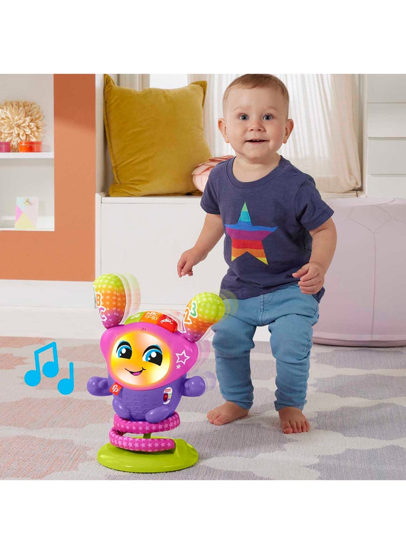 Fisher-Price لعبة تعليمية تفاعلية للأطفال والرضع مع موسيقى وأضواء وإجراء قفز، نجم القفز دي جي، النسخة الإنجليزية البريطانية - Image 2