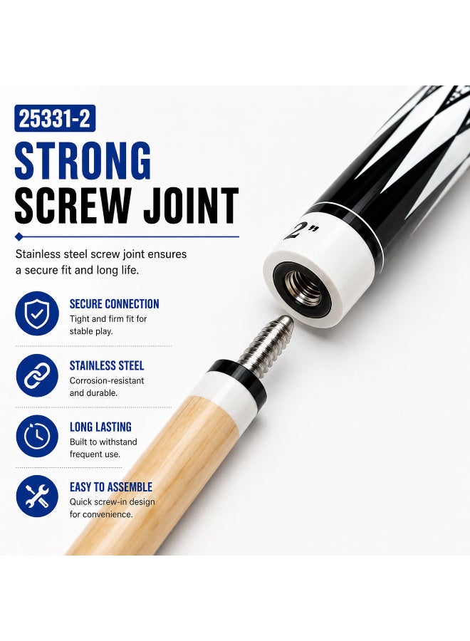 25331-2 Professional Billiard Cue Stick 57 Inch / 145CM Wooden Pool Cue With Premium Tip & Screw Joint - Image 4