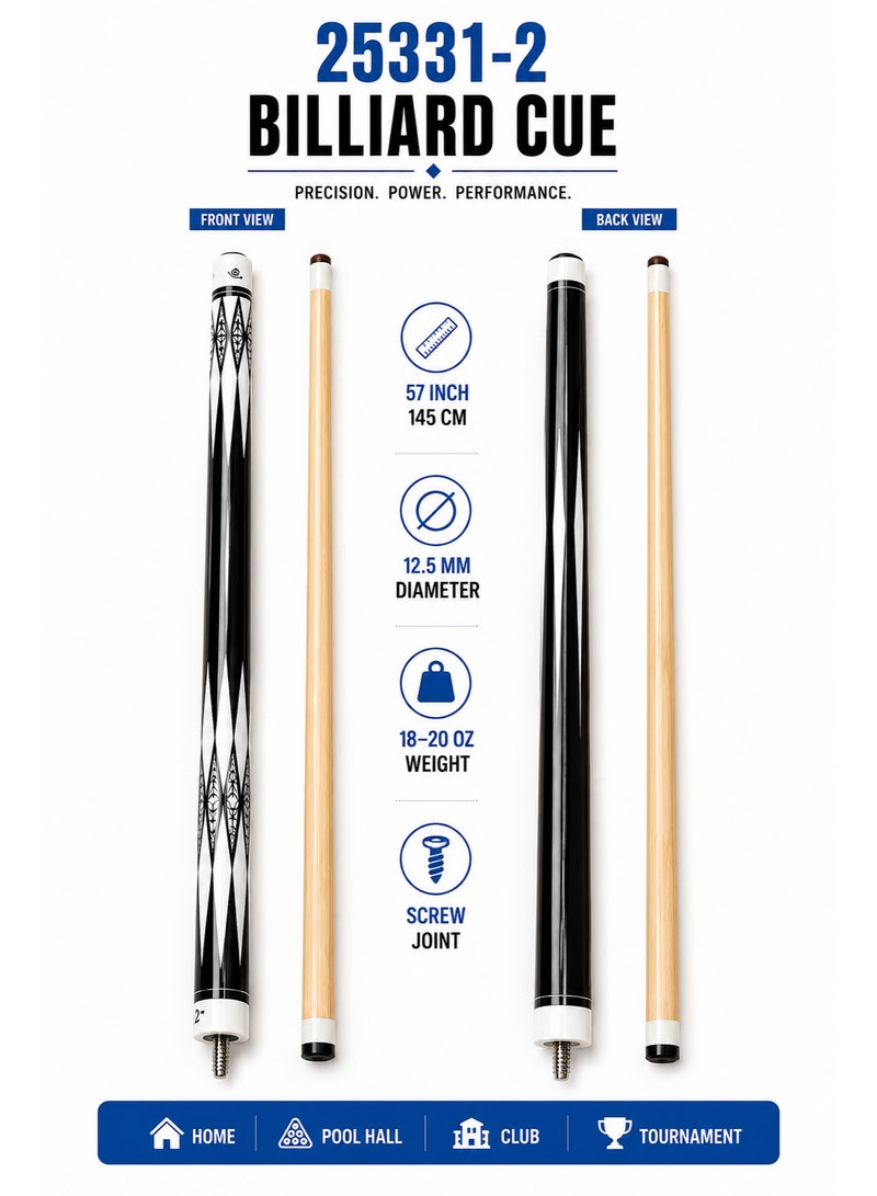 25331-2 Professional Billiard Cue Stick 57 Inch / 145CM Wooden Pool Cue With Premium Tip & Screw Joint - Image 2