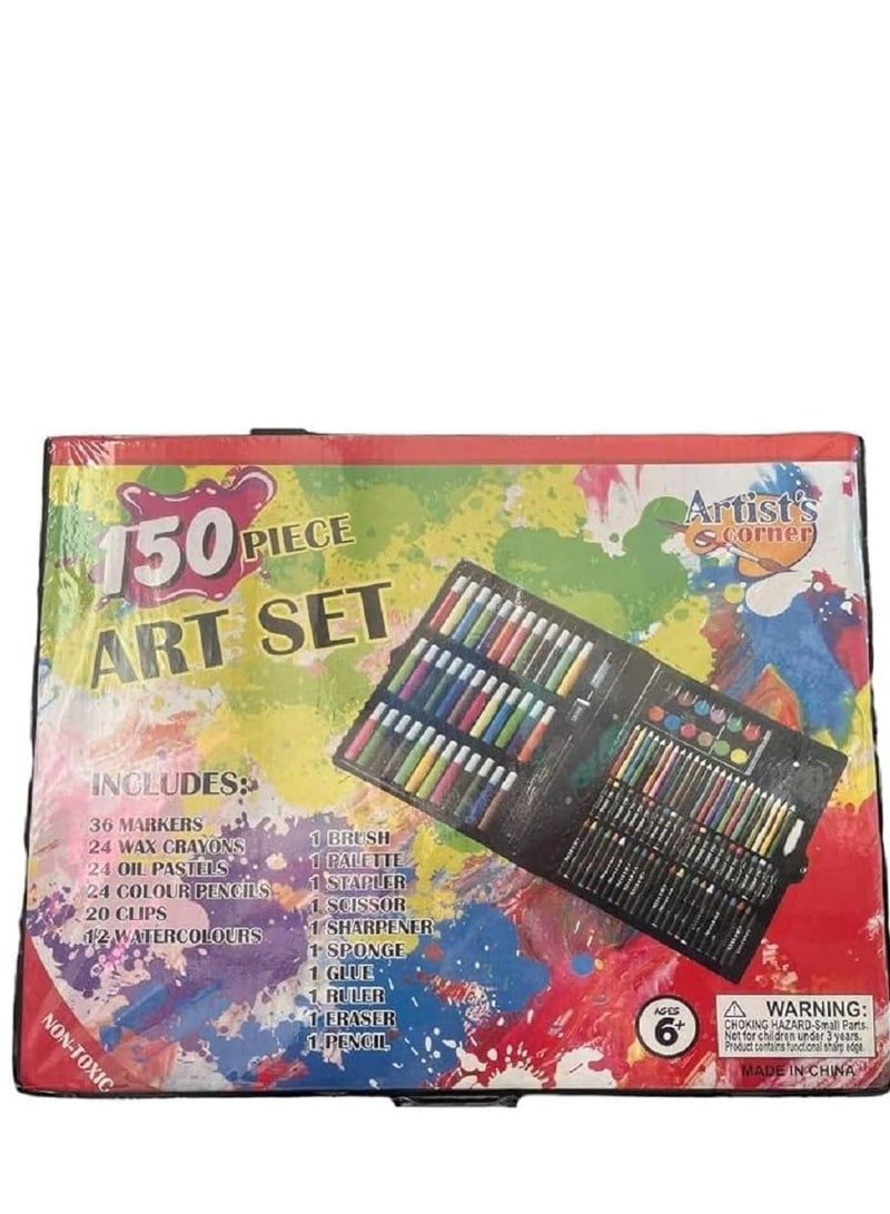 Kids Art Set, Gifts for Girls or Boys Age 4-12, Art Drawing Box with Oil Pastels, Colored Pencils, Markers, Paintbrush, Watercolors - Image 1