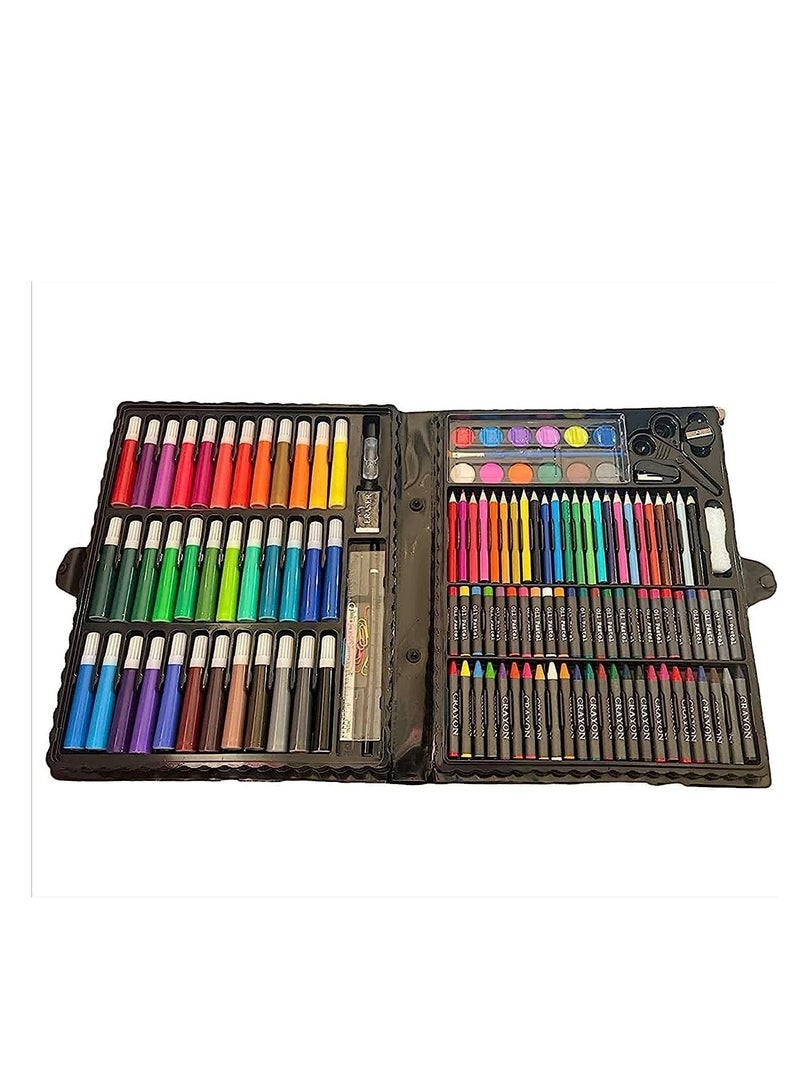 Kids Art Set, Gifts for Girls or Boys Age 4-12, Art Drawing Box with Oil Pastels, Colored Pencils, Markers, Paintbrush, Watercolors - Image 2