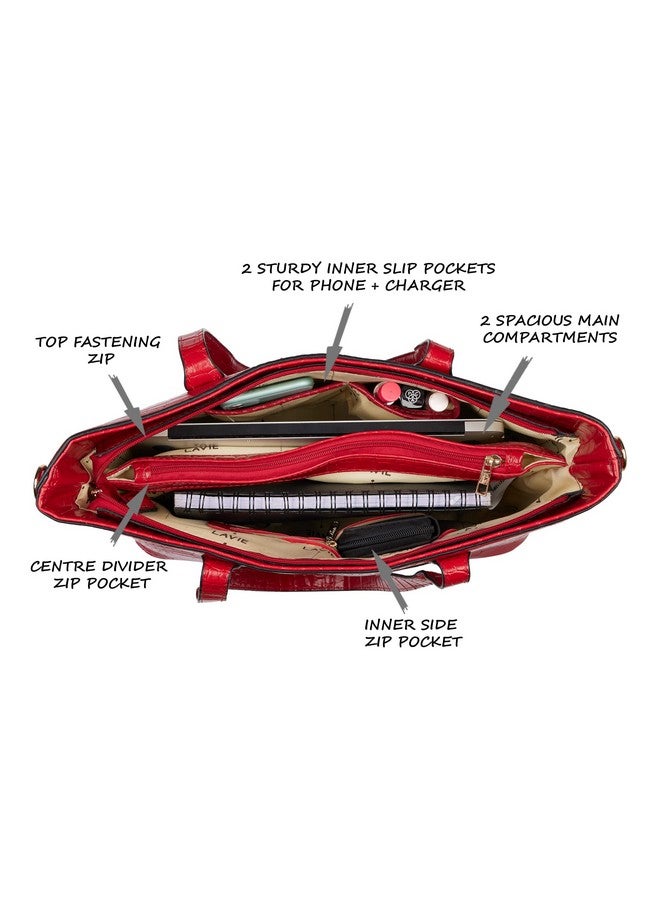 لافي حقيبة لافي هايلون كبيرة (حمراء) - Image 5