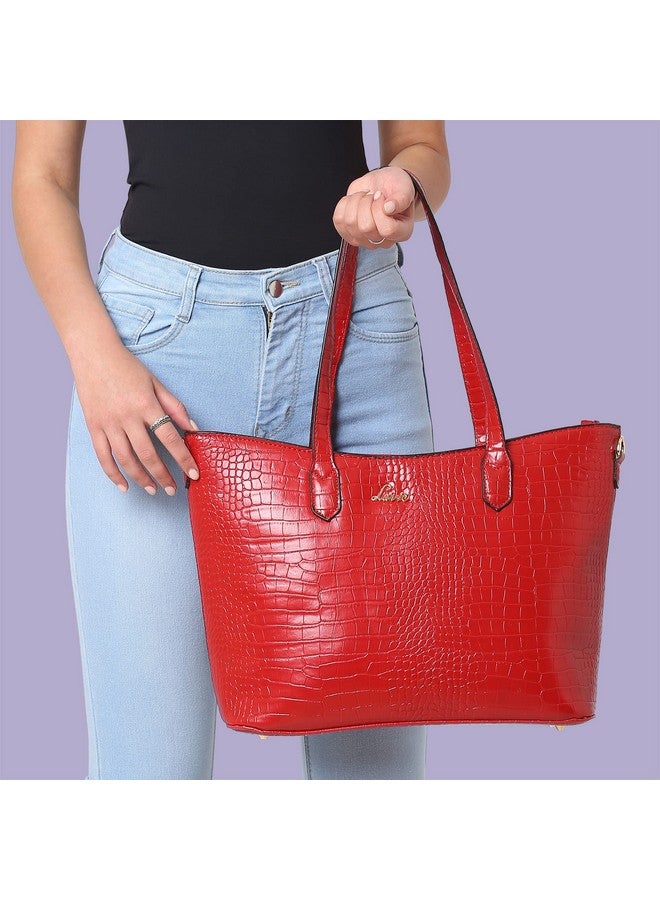 لافي حقيبة لافي هايلون كبيرة (حمراء) - Image 2