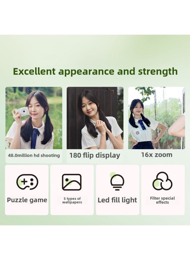 Generic 6400W HD Flip Screen Micro Single Digital Camera Card Machine Shooting Camera Student Entry Level CCD Camera-Body Color:Black (flip Screen) + 64g Memory Card + Card Reader + 2 Conversion Heads + Bag  - Image 4