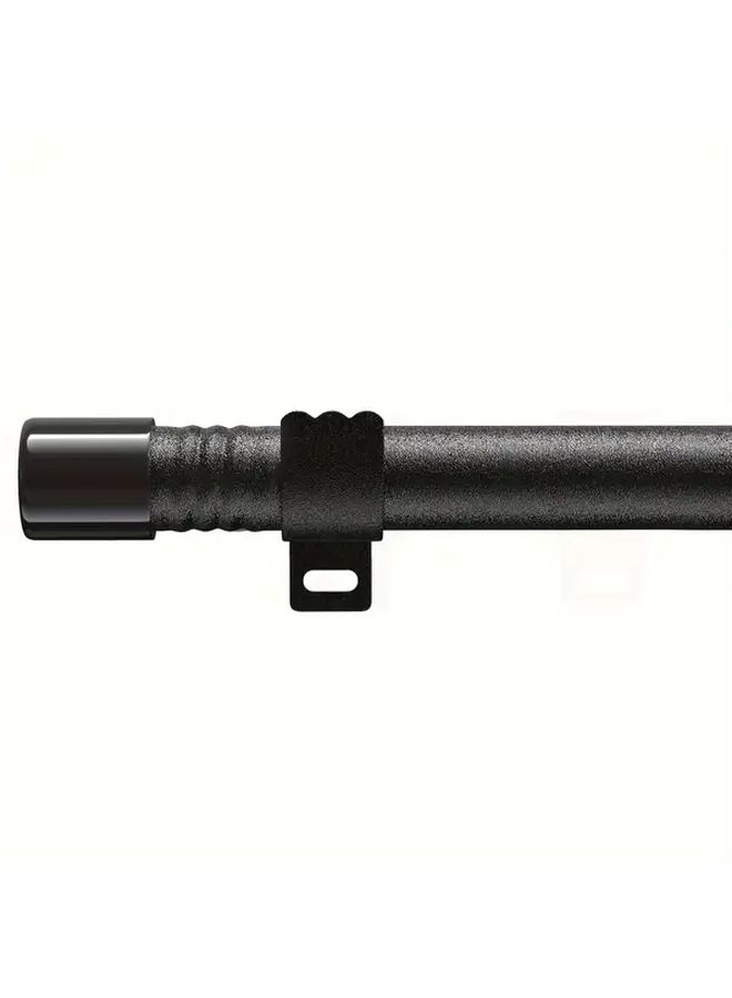 Heavy Duty Black 5 8 Inch Metal Curtain Rod Set 32 43 Inches with Brackets - Image 1