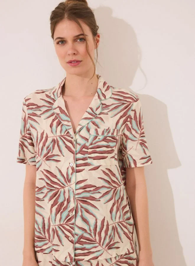 women'secret Leaf print classic pyjamas