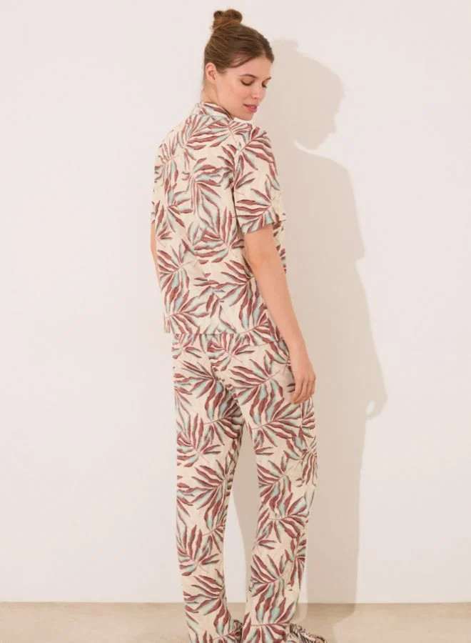women'secret Leaf print classic pyjamas