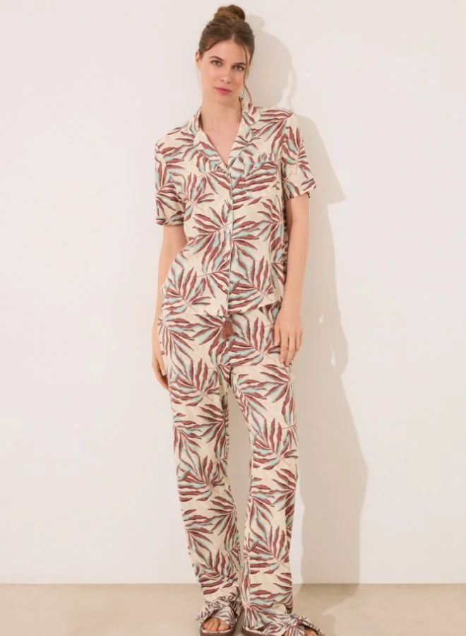 women'secret Leaf print classic pyjamas