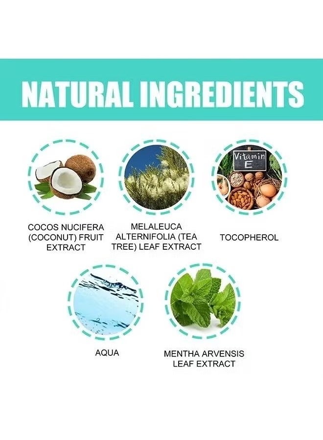 ORALHOE Whitening Mouth Wash,Coconut & Peppermint Oil with Tongue Scraper Inside the Box - Natural, Alcohol Free Mouthwash to Help With Fresh Breath, Teeth Whitening and Healthier Teeth & Gums 100ml - Image 3