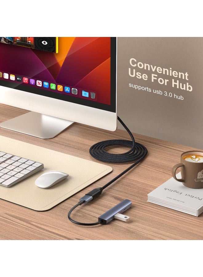 Besgoods كابل تمديد USB 3.0، 4 حزمة [6 قدم] USB A ذكر إلى أنثى كابل موسع مضفر 5Gbps لنقل البيانات السريع لمحرك الأقراص، لوحة المفاتيح، الفأرة، كاميرا الويب، محرك USB، الطابعة - أسود - Image 5