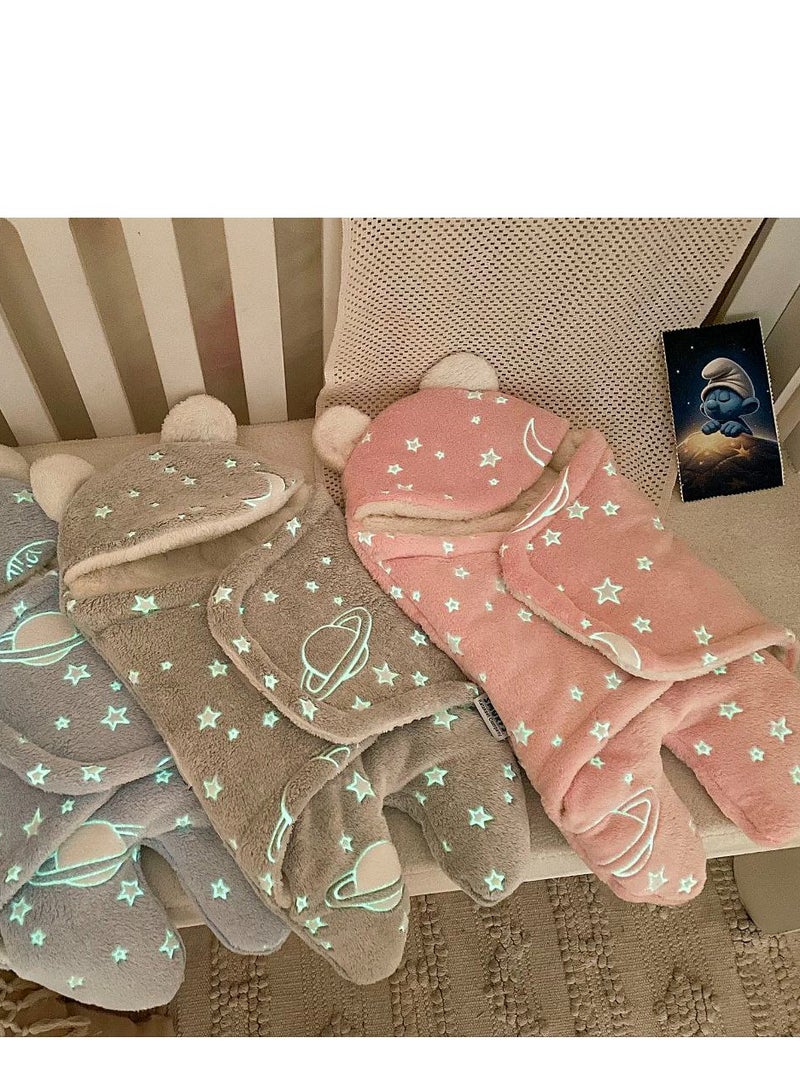 Baby Swaddle Wrap Newborn Blanke 0-18 Months Baby Winter Sleeping Bag,Autumn and Winter Thicken Warm Cute Plush Quilt for Baby and Kids - Image 2