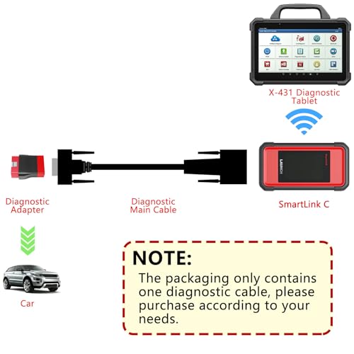 LAUNCH 100% Original Adapter for DBSCar VII and SmartLink C VCI Connector, DR15 Male to OBD2 16 Pin Male Replacement Connector Work with X431 CRP919EBT, PRO3 ACE, PRO 3S+, PRO 5, PAD VII, PAD V - Image 4