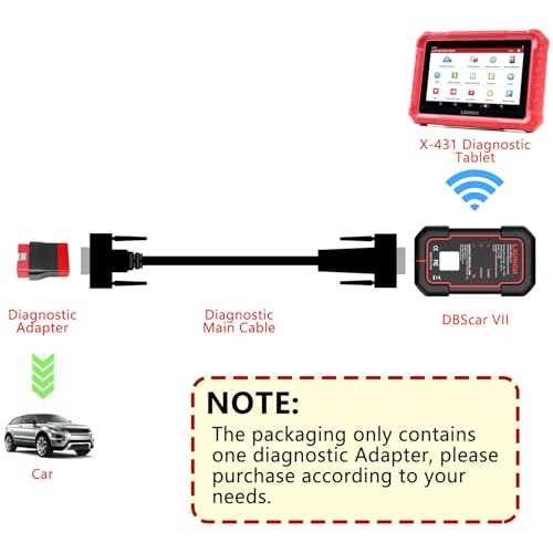 LAUNCH 100% Original Adapter for DBSCar VII and SmartLink C VCI Connector, DR15 Male to OBD2 16 Pin Male Replacement Connector Work with X431 CRP919EBT, PRO3 ACE, PRO 3S+, PRO 5, PAD VII, PAD V - Image 3