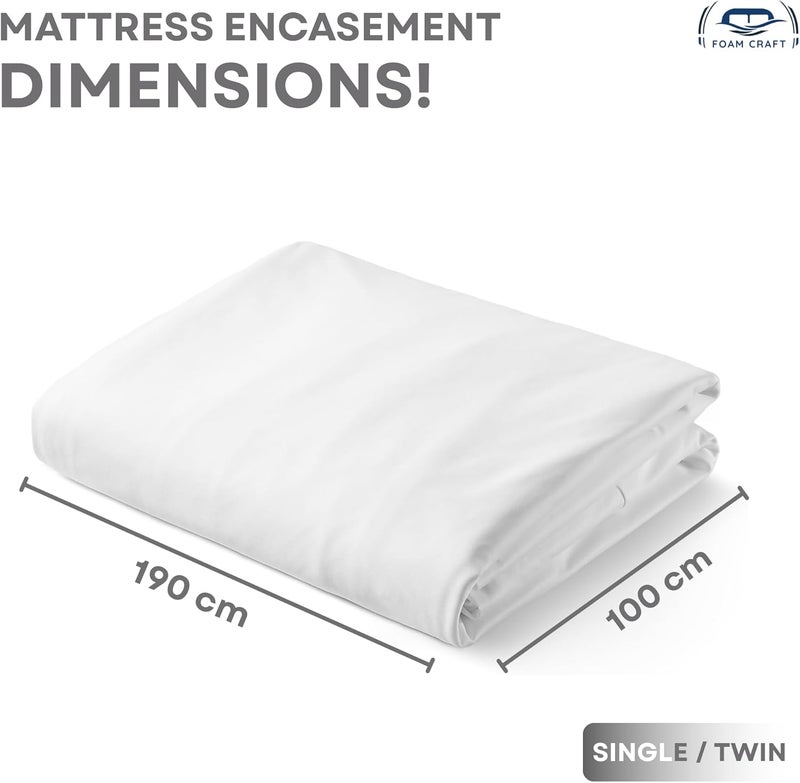 FOAM CRAFT® Premium Mattress Encasement – 100% Waterproof & Hypoallergenic Bed Protector with Deep Pockets & Zipper Closure (Single/Twin) - Image 2