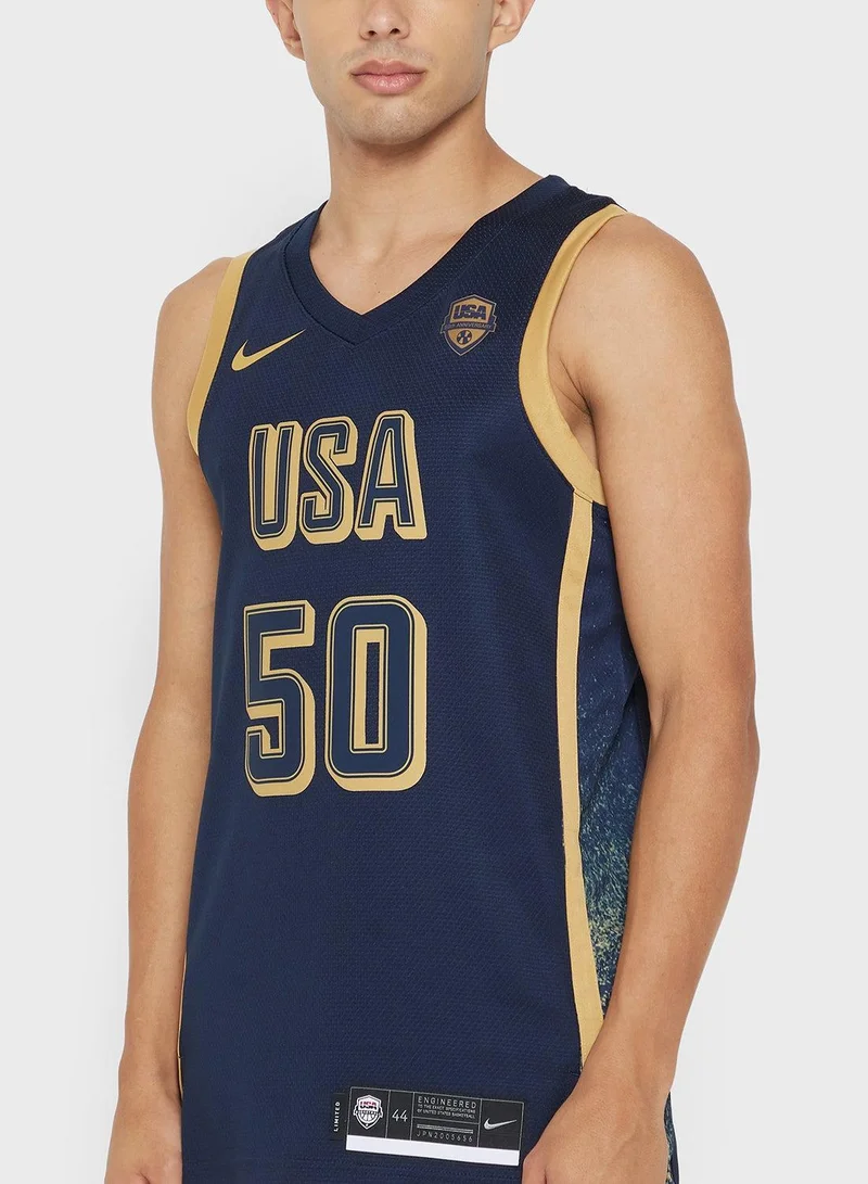 Nike Blue Men's USAB Limited Basketball Replica Jersey for Men | Best Price UAE