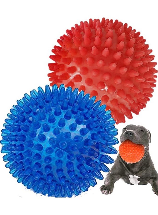 Heavy Duty Spike Dog Balls With Squeakys For Aggressive Chewers, Spike Ball Toys For Clean Teeth And Training (Pack Of 2) - Image 1