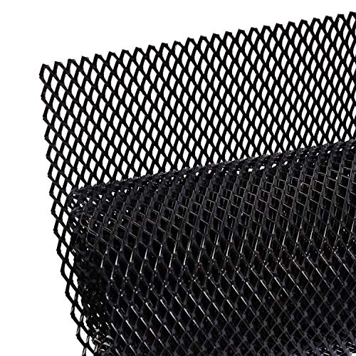 AggAuto Universal 40"x13" Car Grill Mesh - 100x33cm Aluminum Alloy Automotive Grille Insert Bumper 6x12mm Rhombic Hole, One of the Most Multifunctional Shape Grids Black - Image 1