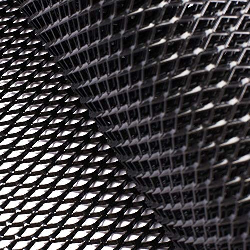 AggAuto Universal 40"x13" Car Grill Mesh - 100x33cm Aluminum Alloy Automotive Grille Insert Bumper 6x12mm Rhombic Hole, One of the Most Multifunctional Shape Grids Black - Image 2