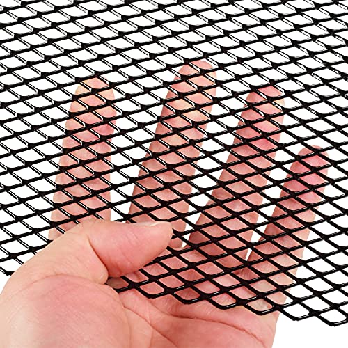 AggAuto Universal 40"x13" Car Grill Mesh - 100x33cm Aluminum Alloy Automotive Grille Insert Bumper 6x12mm Rhombic Hole, One of the Most Multifunctional Shape Grids Black - Image 3