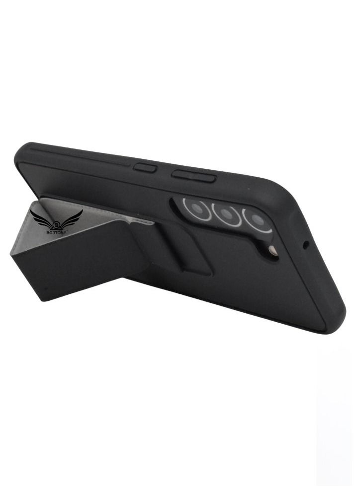 BORTONY - Galaxy S23 Case Fully Covered With Finger Grip Stand Holder Anti Slip Shockproof Protective Case Cover For Samsung Galaxy S23 5G - Image 1