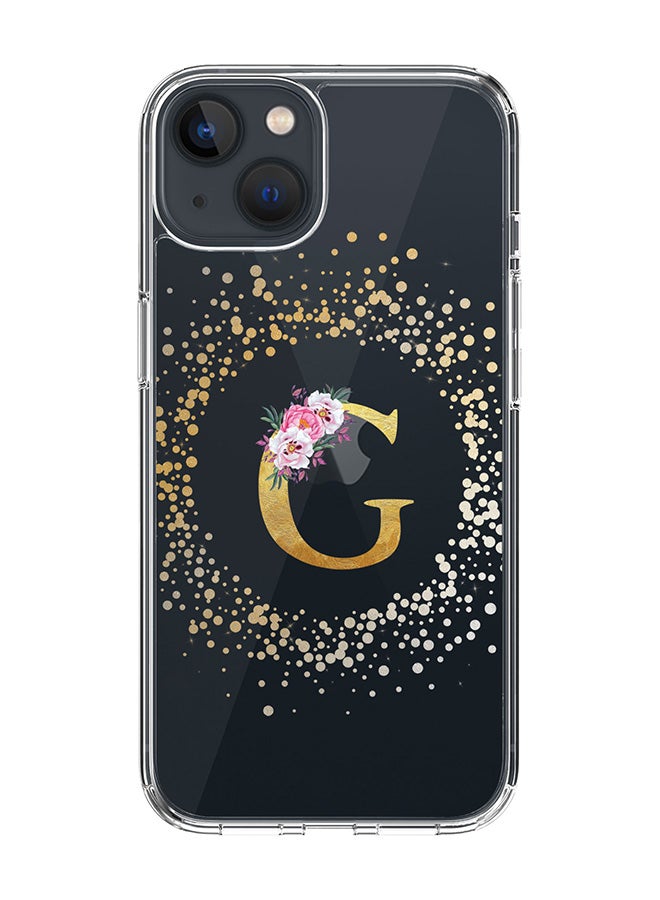 Stylizedd Classic Clear Case For iPhone 15, Hybrid Soft Case Flexible Edges Thin Cover- Custom Monogram Initial Letter Floral Pattern Alphabet - G(Transparent) - Image 1