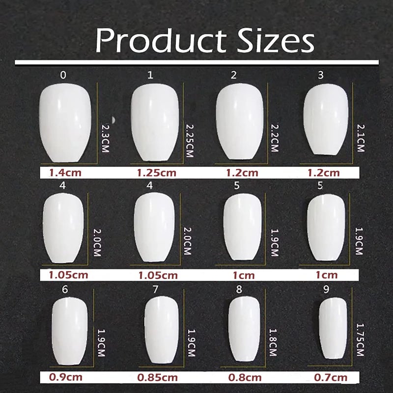 Misssix 6 Packs (144 Pcs) Matte Coffin Press on Nails Medium Length, Acrylic Short False Nails Full Cover Set Artificial Nails Fake Solid Color with Glue Nail File for Women - Image 3