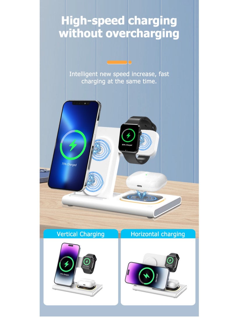 عام 3 in 1 wireless charger - supports fast charging Versatile wireless charging solution for smartphones, earbuds and watches (Apple version) - Image 3