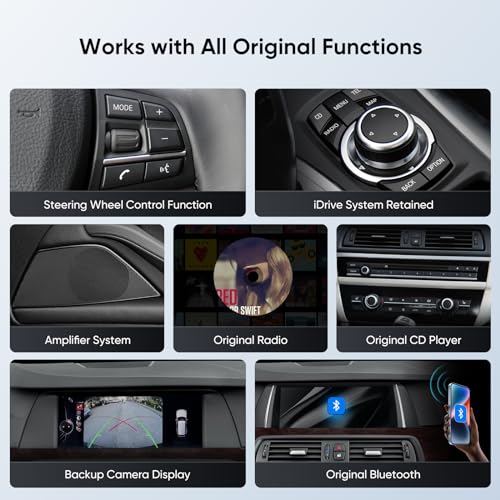 GTRUI 10.25-Inch Car Stereo for BMW 5 Series F10 F11 (2011-2012) CIC System, Wireless CarPlay Android Auto Bluetooth Touch Screen GPS Naviagation Upgrade Factory Radio (CIC-10.25"-Linux) - Image 5