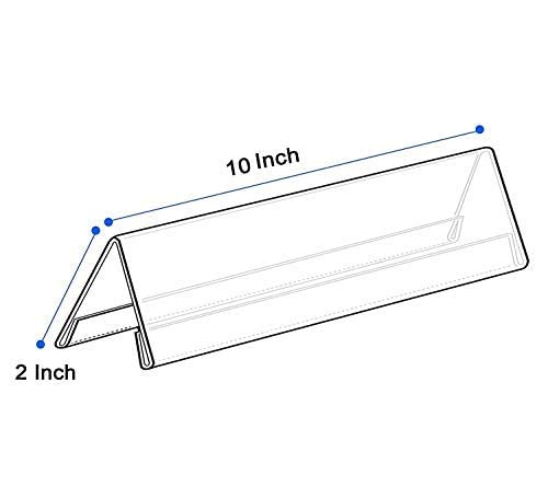 Shuban Clear Acrylic Desk Name Plate Holder – 20 Pack 2-Sided 10 Inch x 02 Inch V-Shaped Display Stand for Name Plates, Table Place Cards, Signs & Labels – Reusable for Office, Business, Weddings, Restaurants & Schools - Image 2