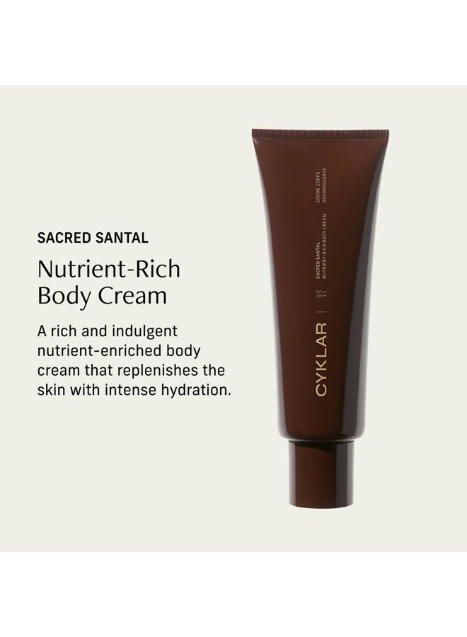 CYKLAR Nutrient Rich Body Cream – Sacred Santal – Non-Greasy Lotion for 48-Hr Moisture – Squalane, Niacinamide & Banana Flower for Hydration & Skin Barrier Support – Dry Skin Moisturizer 8oz - Image 2