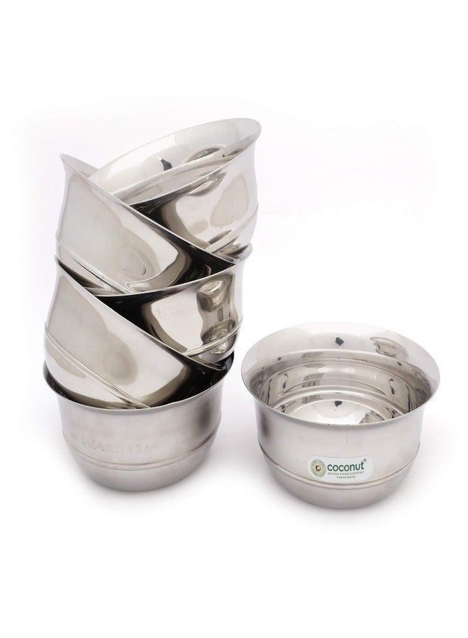 coconut Stainless Steel - Peacock Bowl, Mixing Bowl, Serving Bowl, Set of 6, Diameter 16 CM Each, Capacity 750ML Per Bowl, Ideal for Kitchen Use, Salad, Snacks, Fruits, Multi-Purpose - Image 2